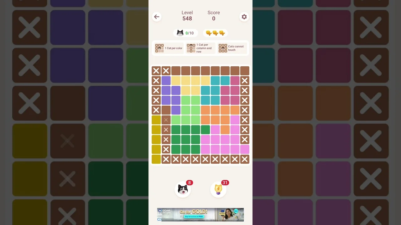 Meowdoku Level 548 board layout