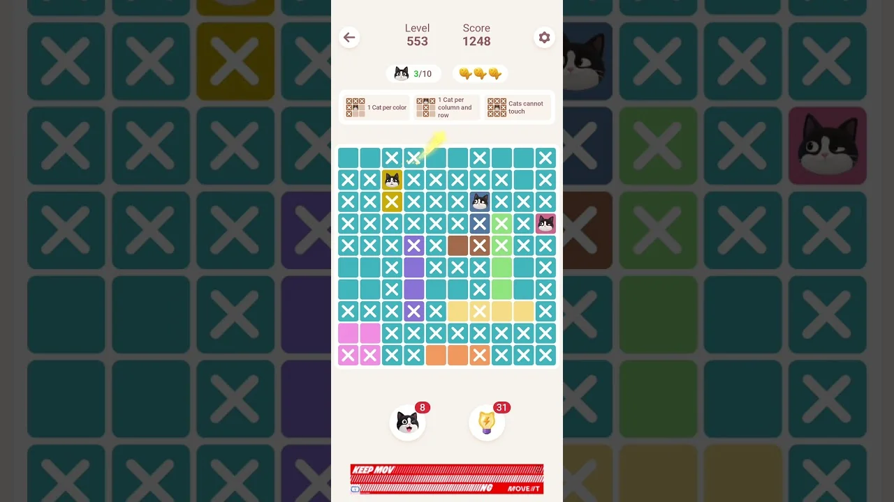Meowdoku Level 553 board layout