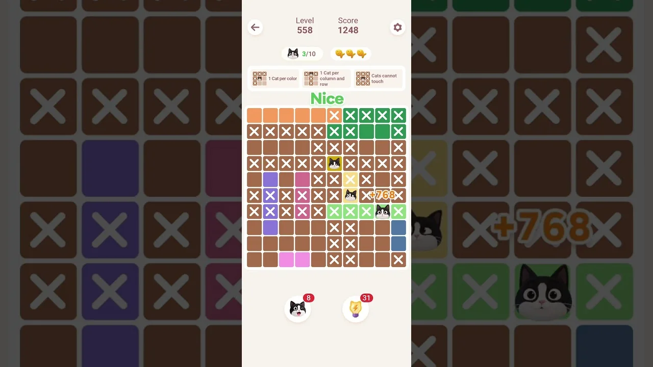 Meowdoku Level 558 board layout