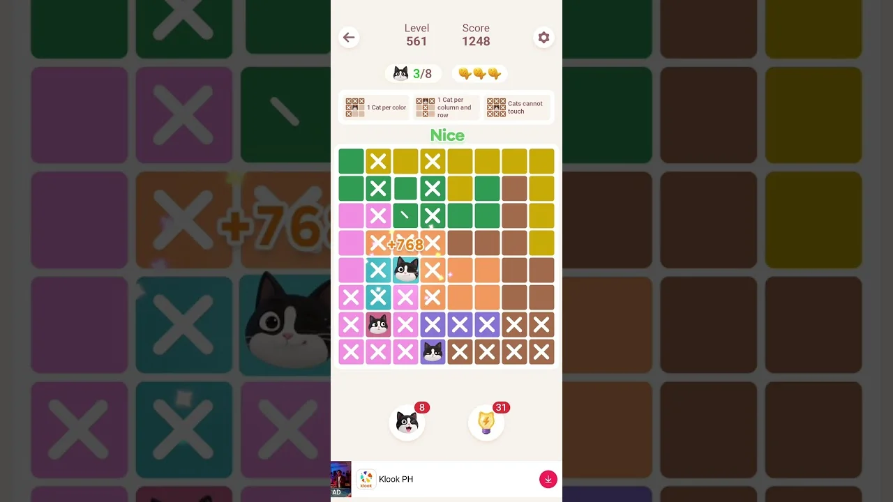 Meowdoku Level 561 board layout