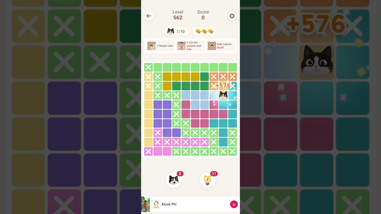 Meowdoku Level 562 board layout