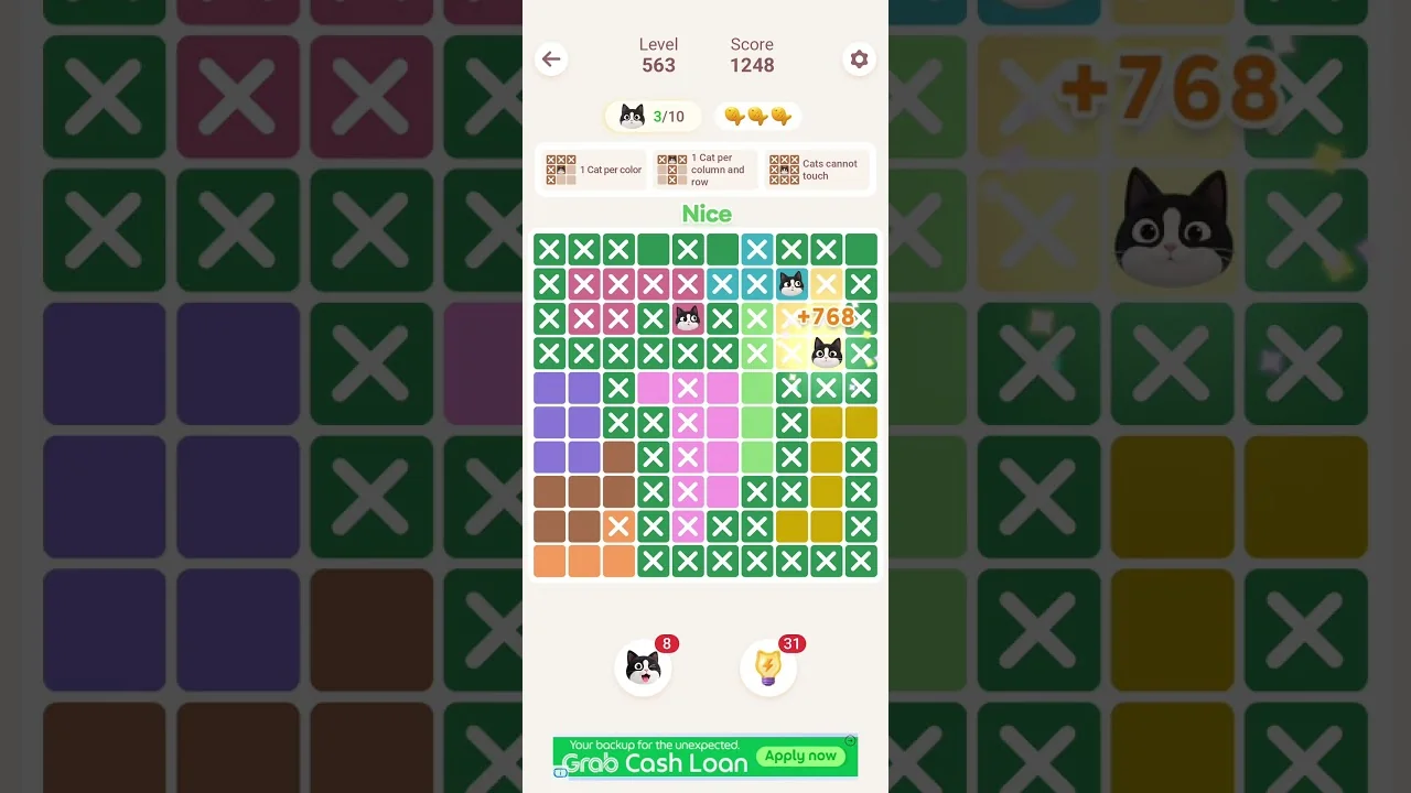 Meowdoku Level 563 board layout