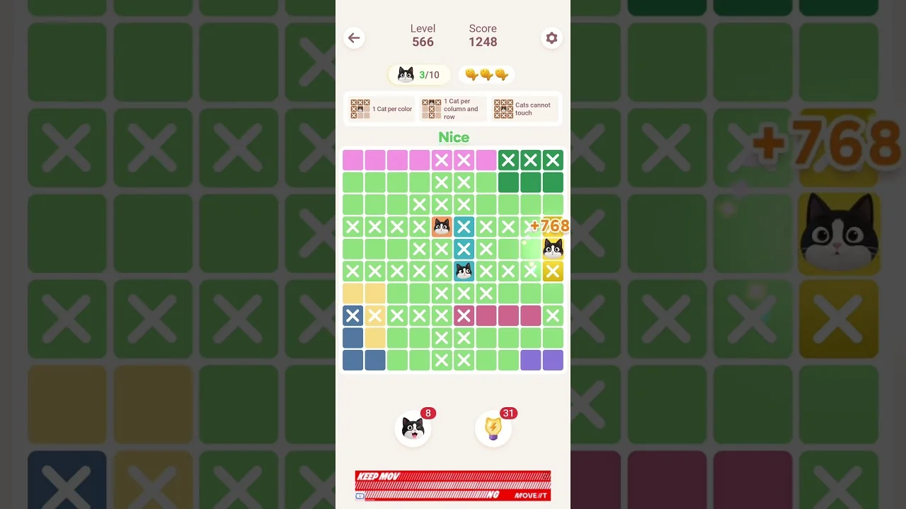 Meowdoku Level 566 board layout