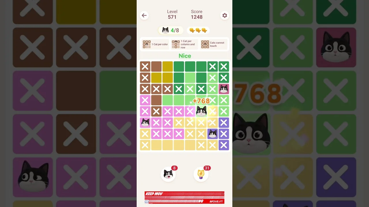 Meowdoku Level 571 board layout