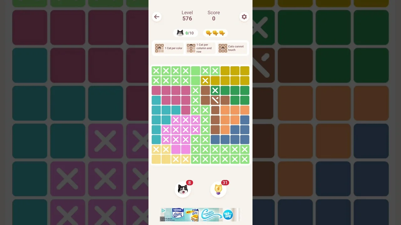 Meowdoku Level 576 board layout