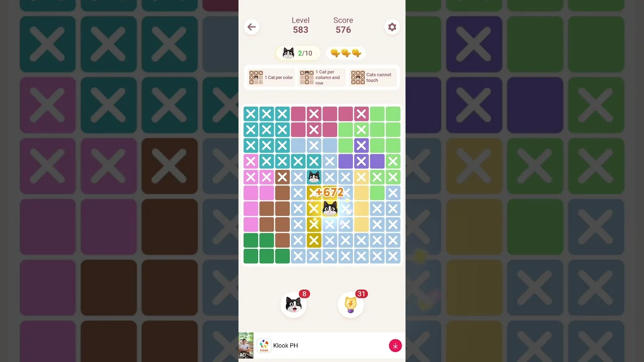 Meowdoku Level 583 board layout