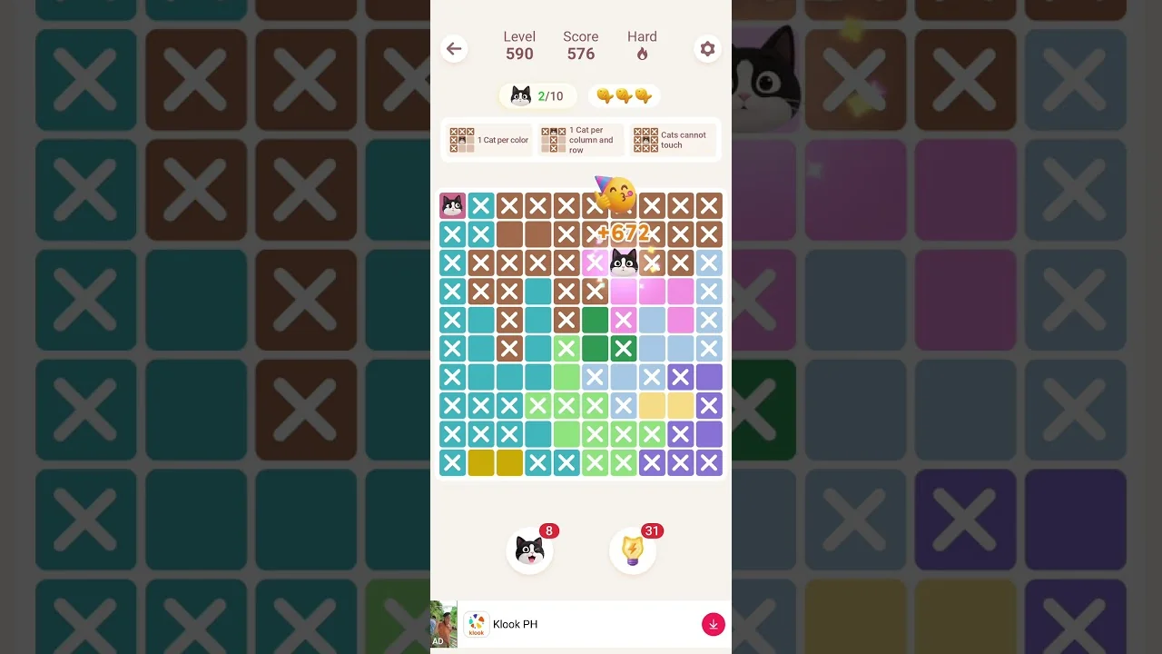 Meowdoku Level 590 board layout