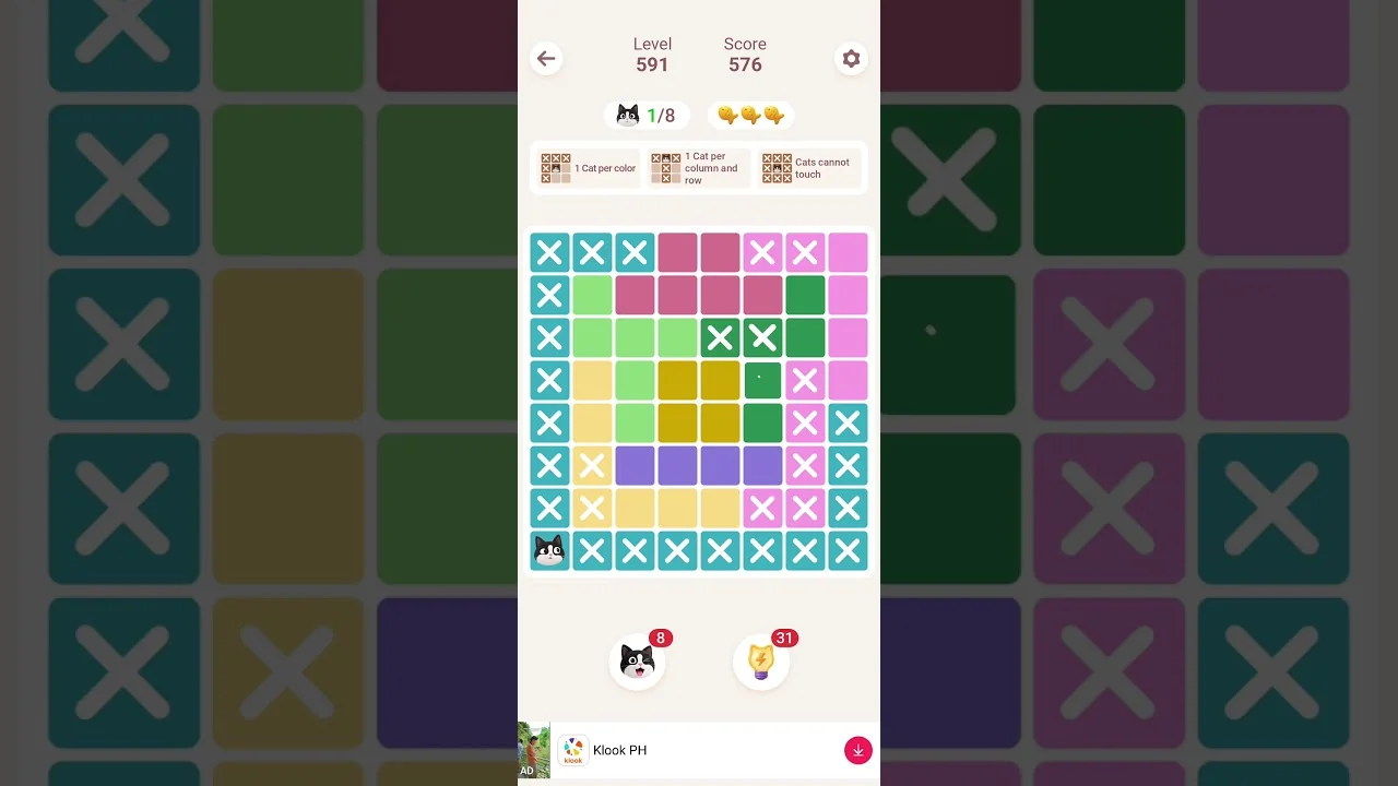 Meowdoku Level 591 board layout