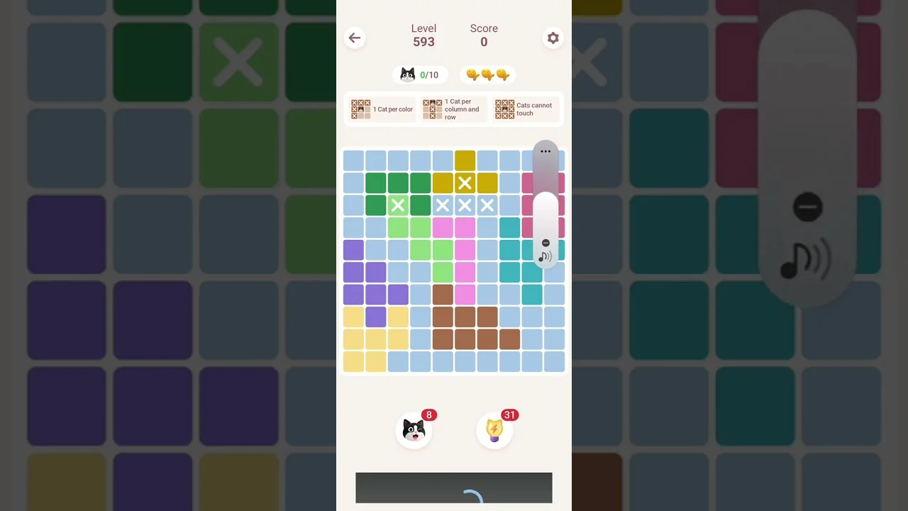 Meowdoku Level 593 board layout