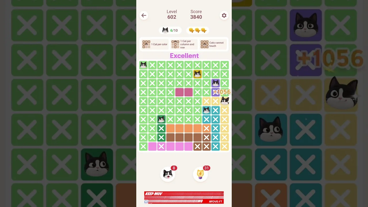 Meowdoku Level 602 board layout