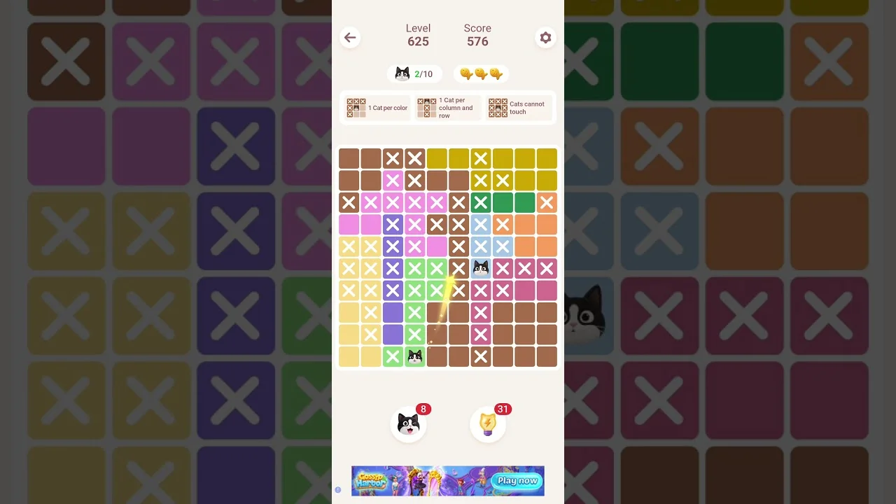 Meowdoku Level 625 board layout