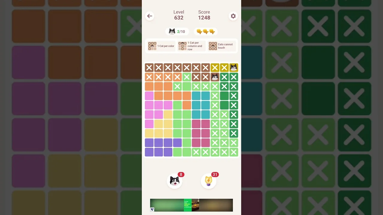 Meowdoku Level 632 board layout