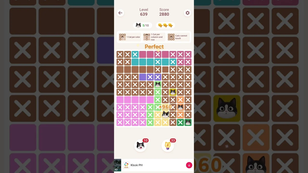 Meowdoku Level 639 board layout