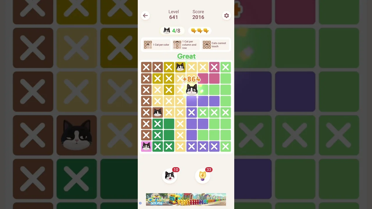 Meowdoku Level 641 board layout