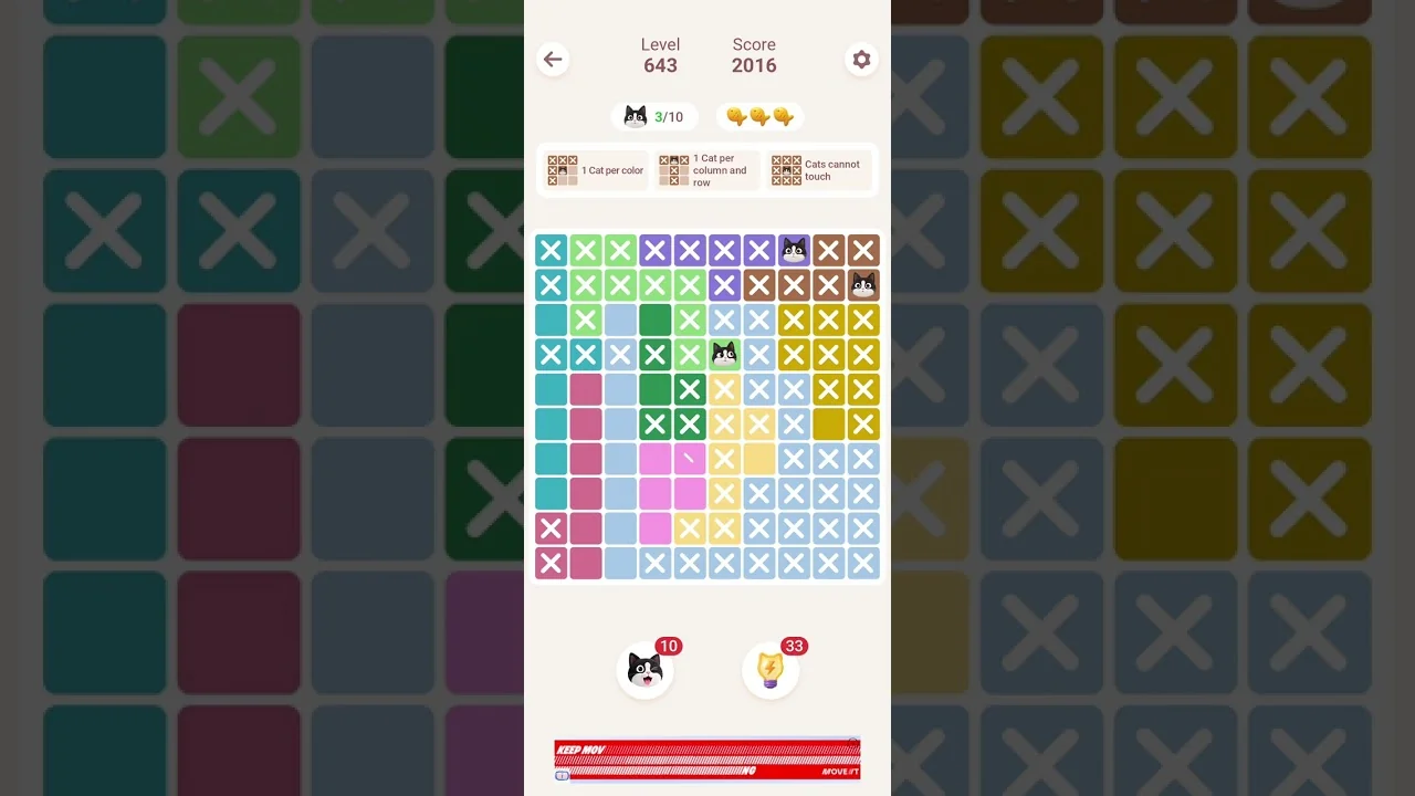Meowdoku Level 643 board layout
