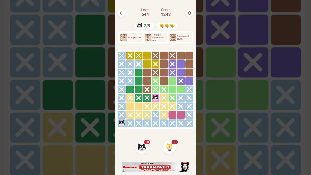 Meowdoku Level 644 board layout