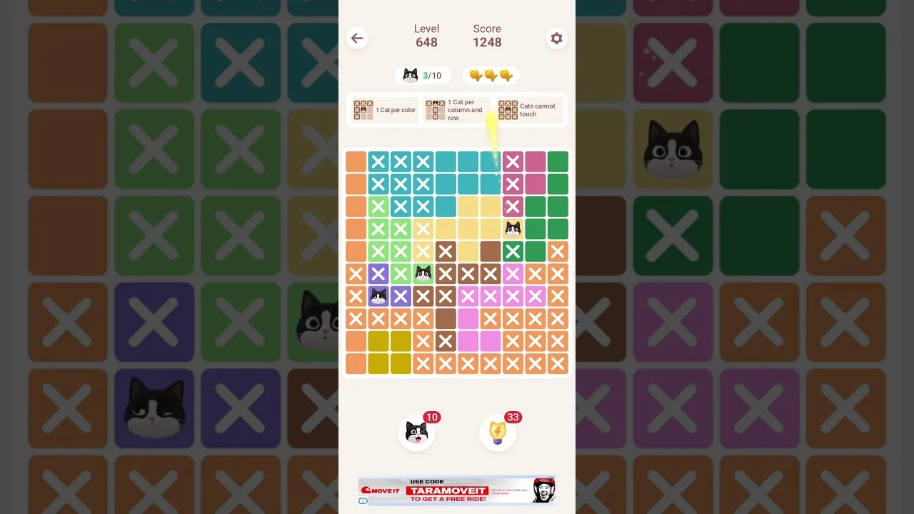 Meowdoku Level 648 board layout