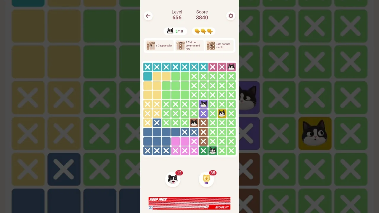 Meowdoku Level 656 board layout