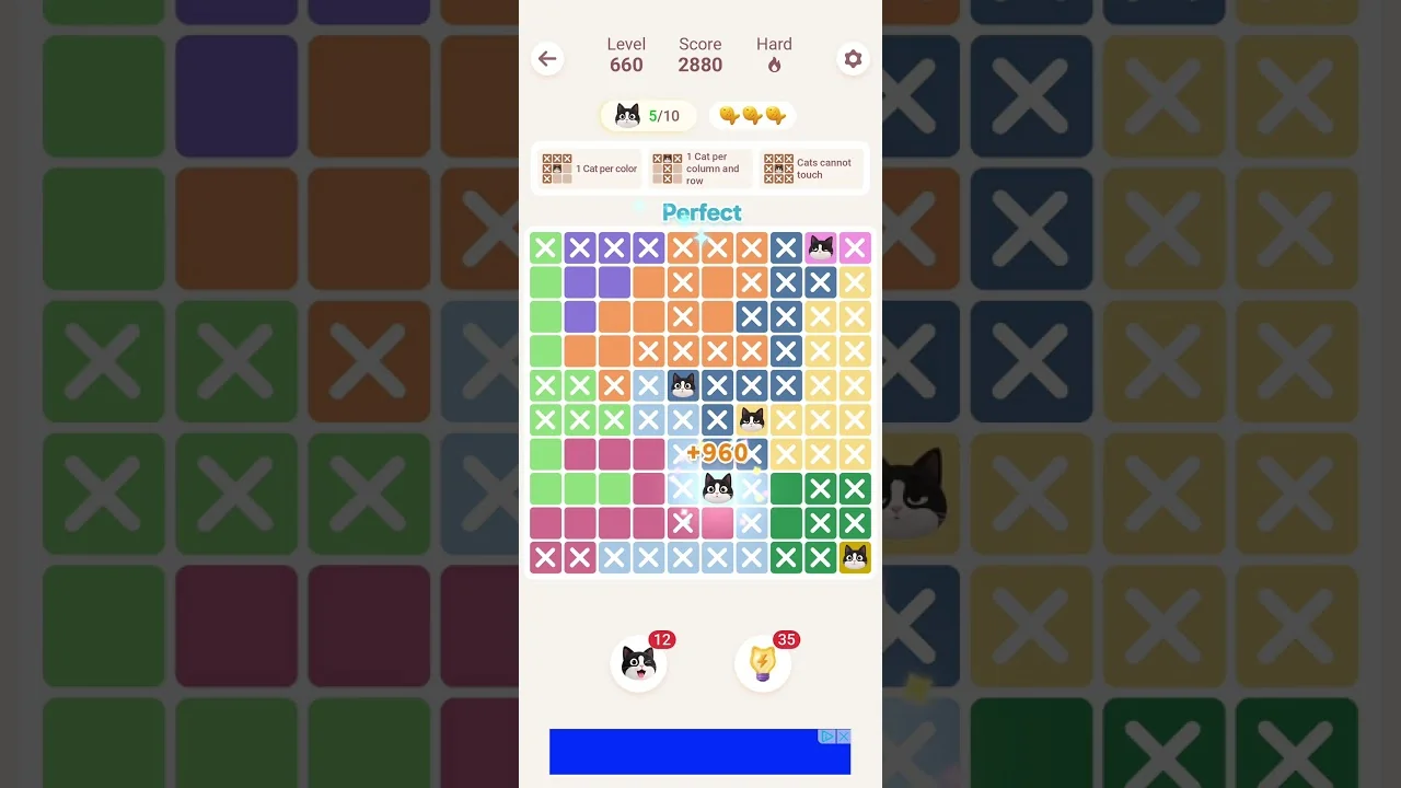 Meowdoku Level 660 board layout