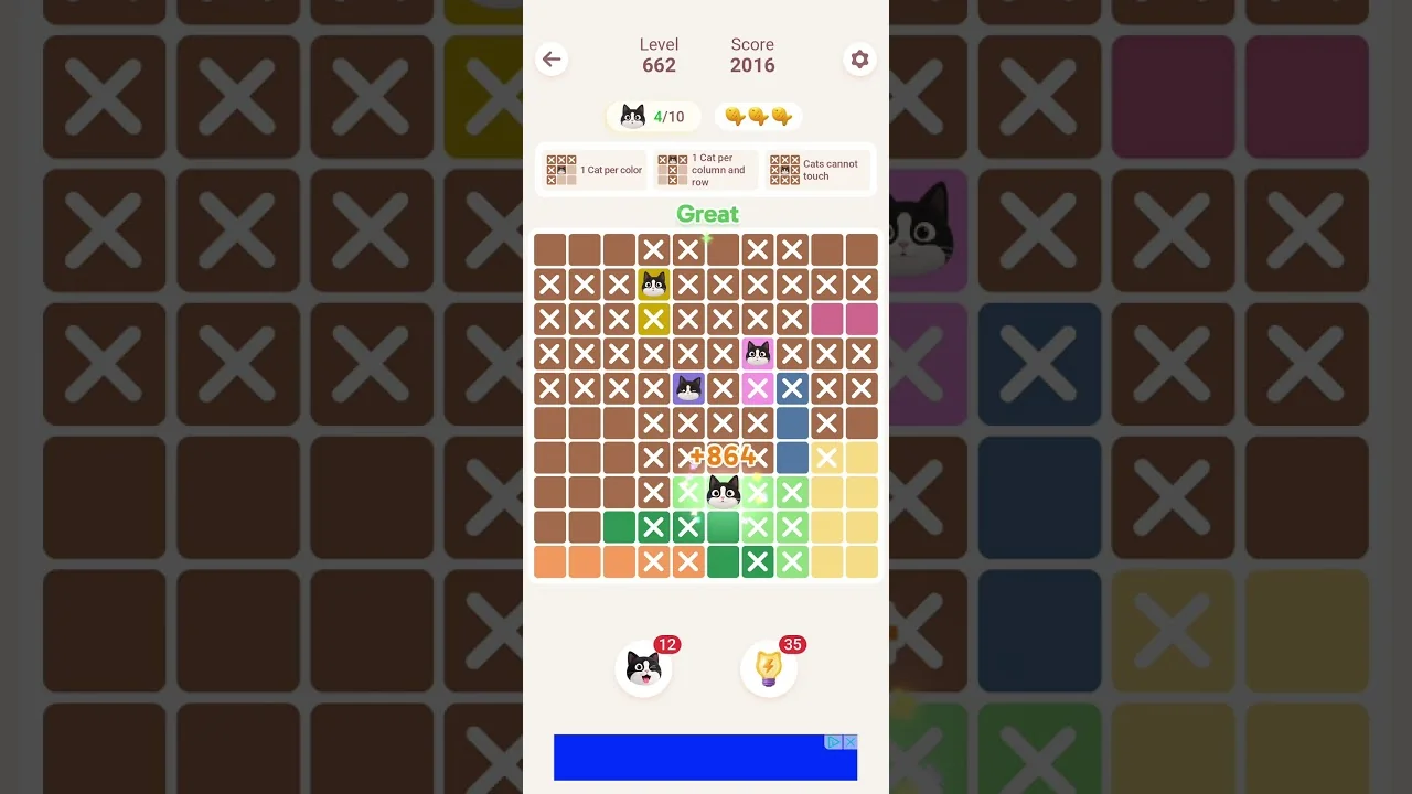 Meowdoku Level 662 board layout