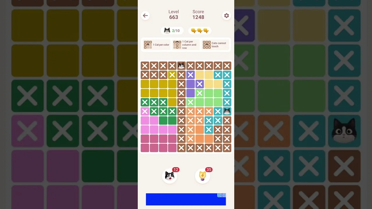 Meowdoku Level 663 board layout