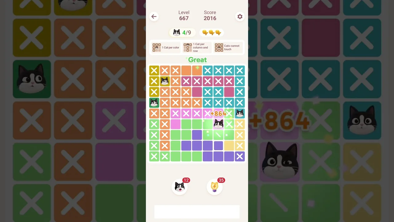 Meowdoku Level 667 board layout
