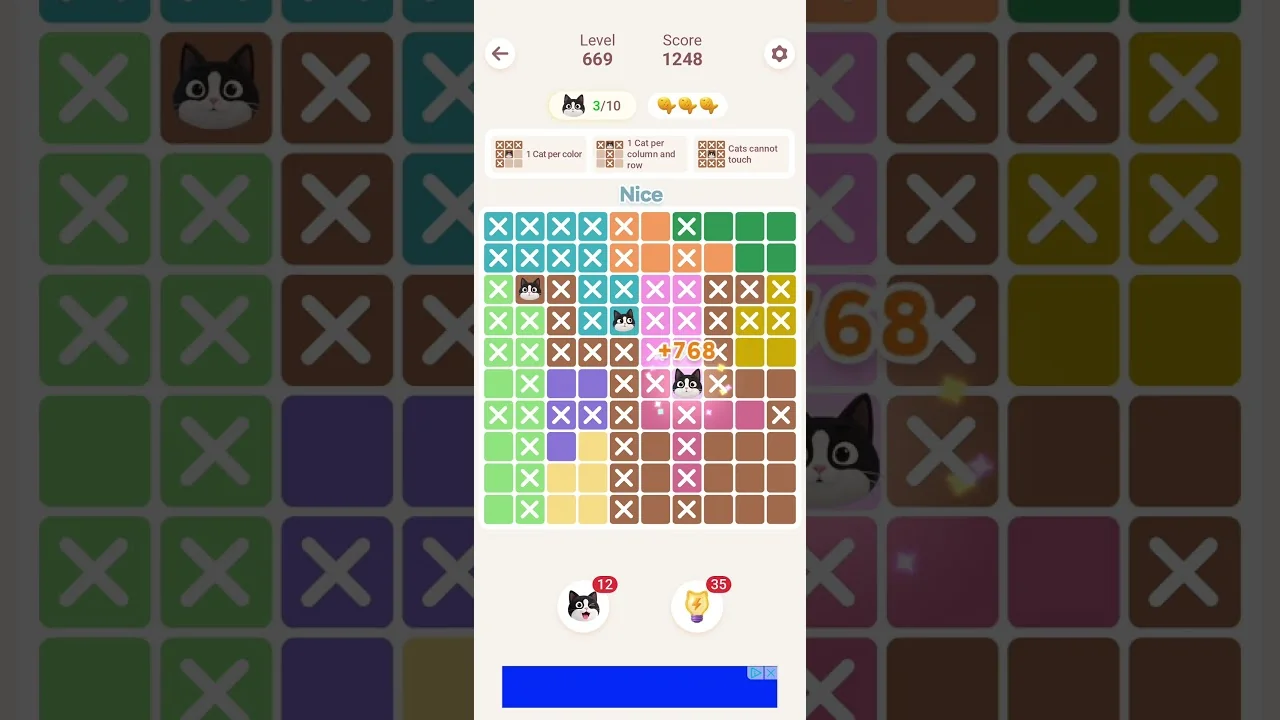 Meowdoku Level 669 board layout