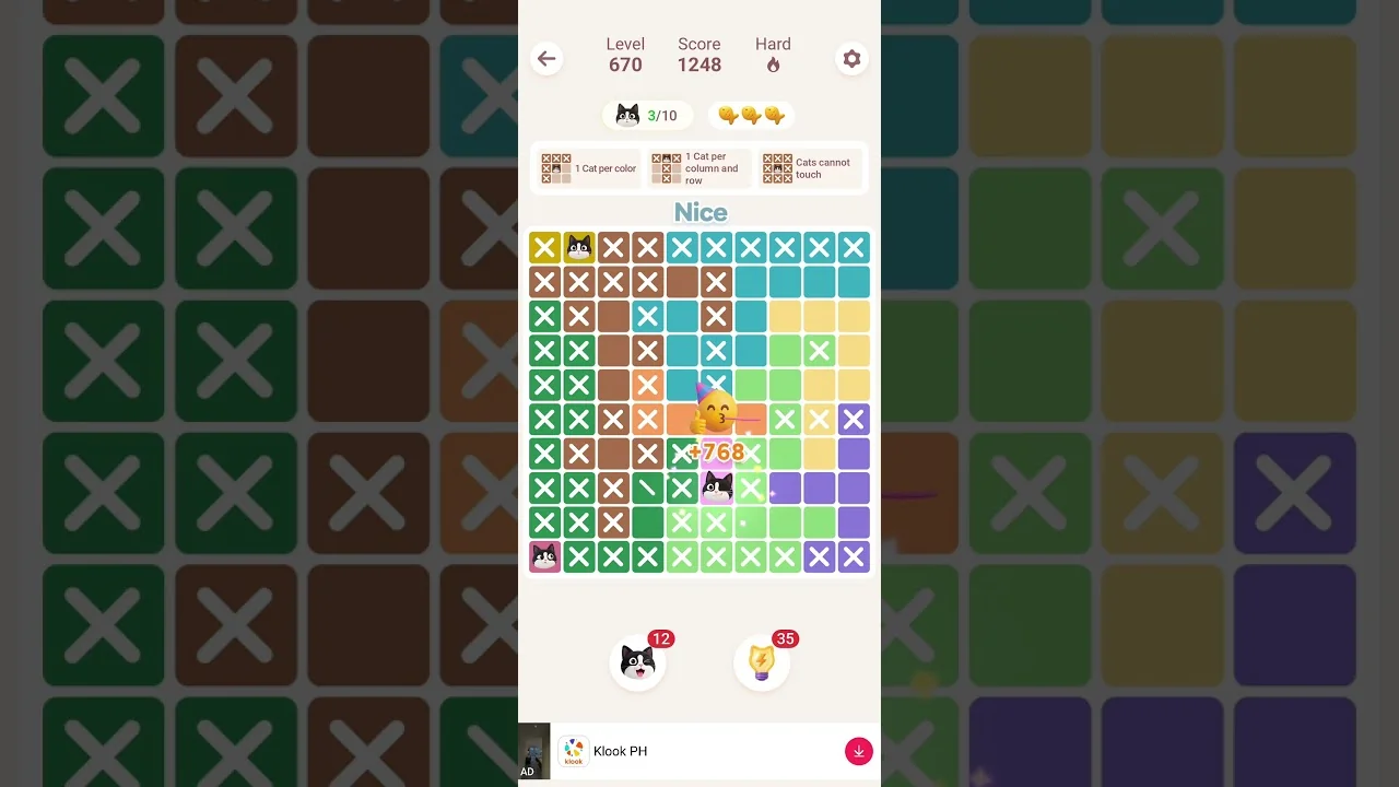 Meowdoku Level 670 board layout