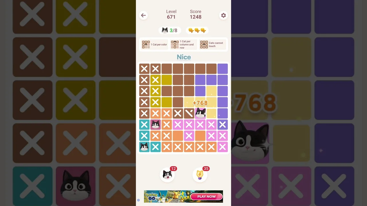 Meowdoku Level 671 board layout