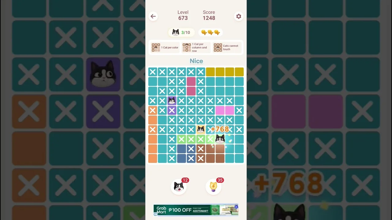Meowdoku Level 673 board layout