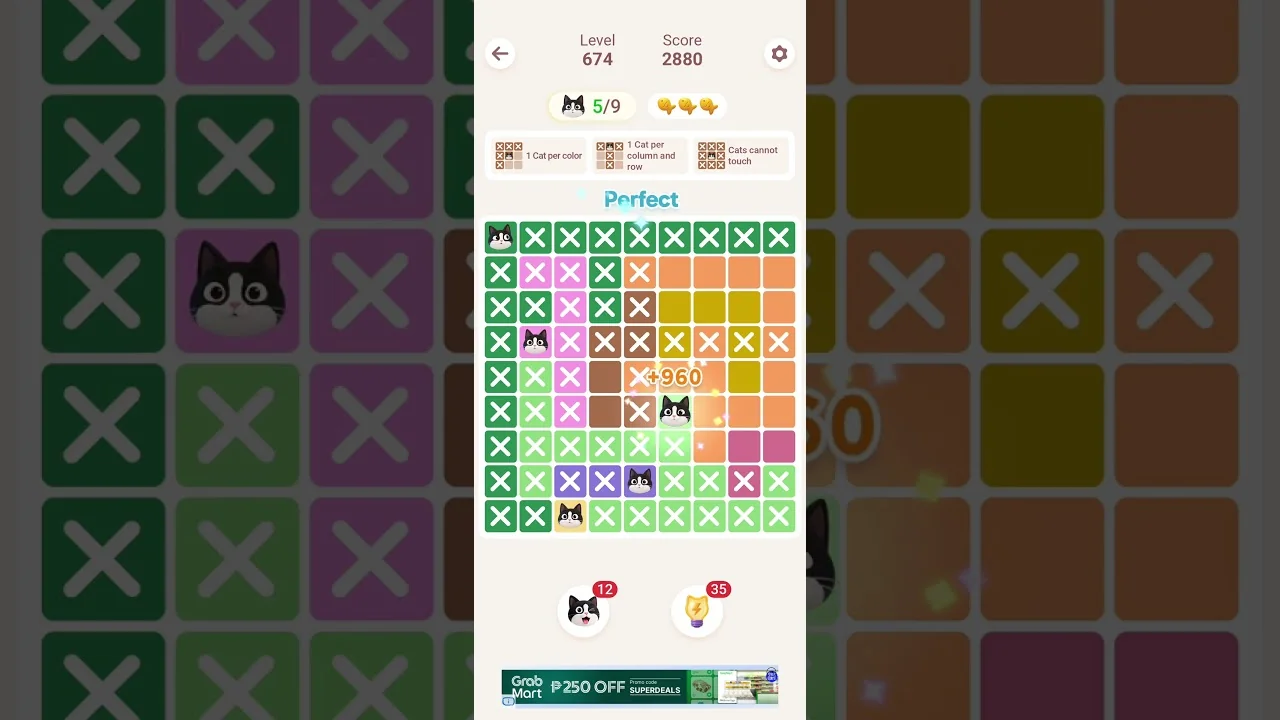 Meowdoku Level 674 board layout
