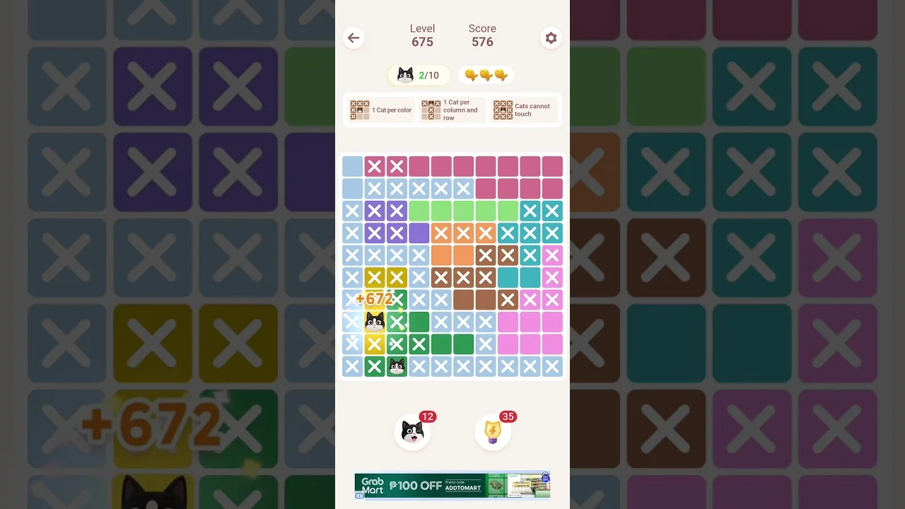 Meowdoku Level 675 board layout