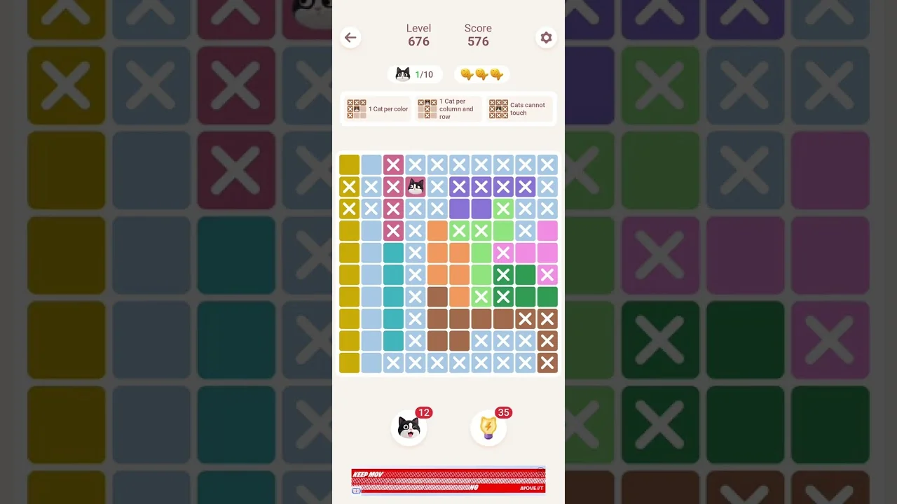 Meowdoku Level 676 board layout