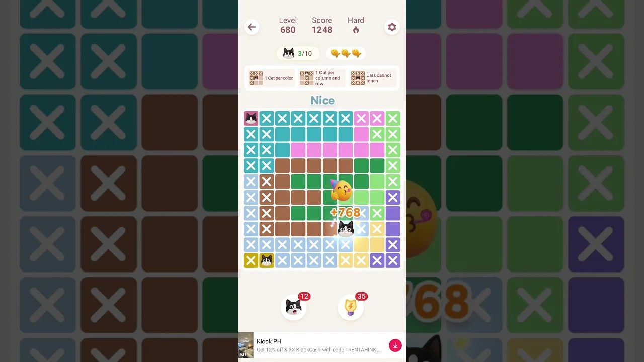 Meowdoku Level 680 board layout