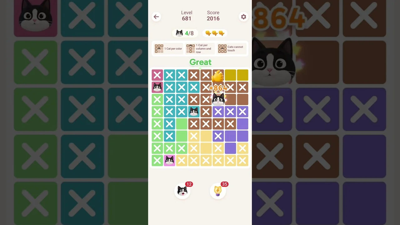 Meowdoku Level 681 board layout