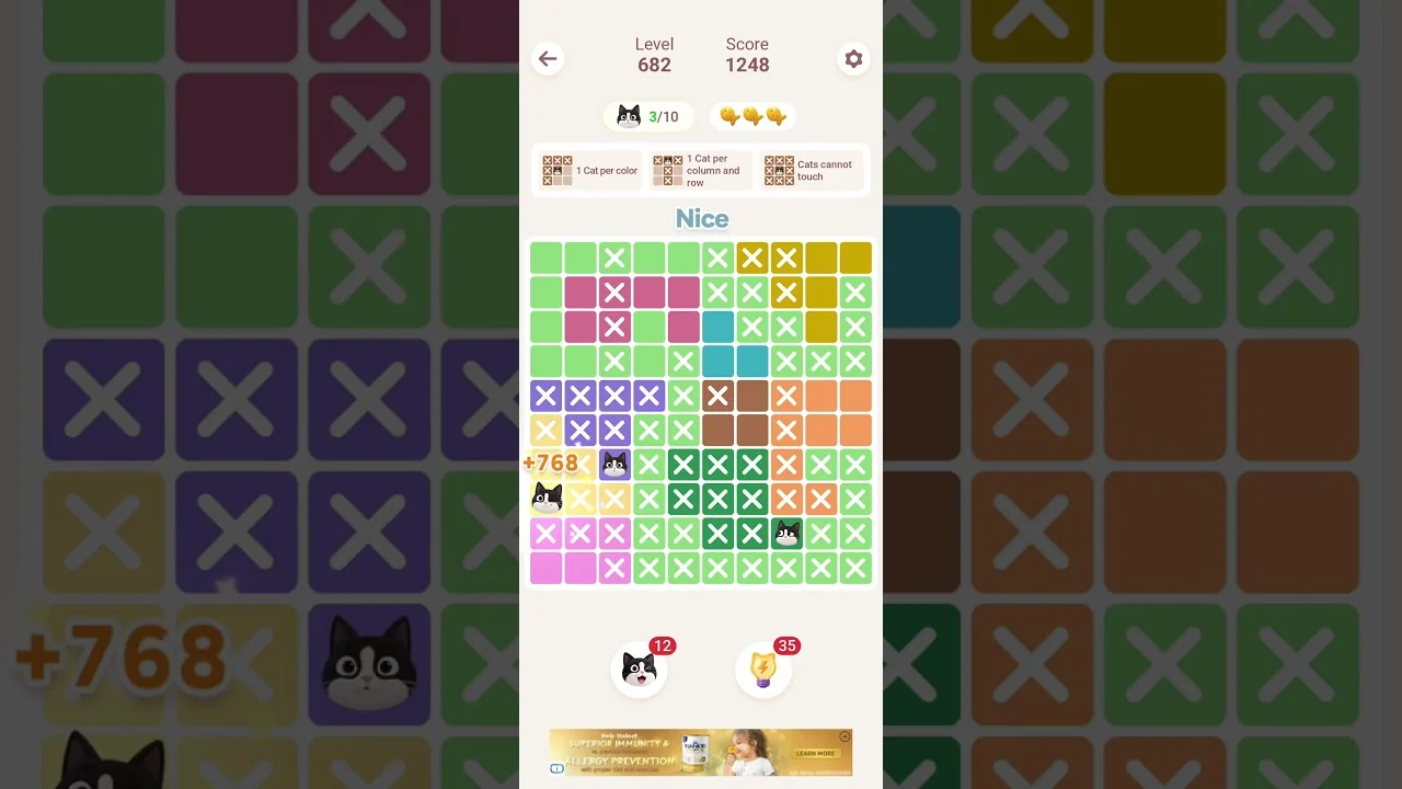 Meowdoku Level 682 board layout