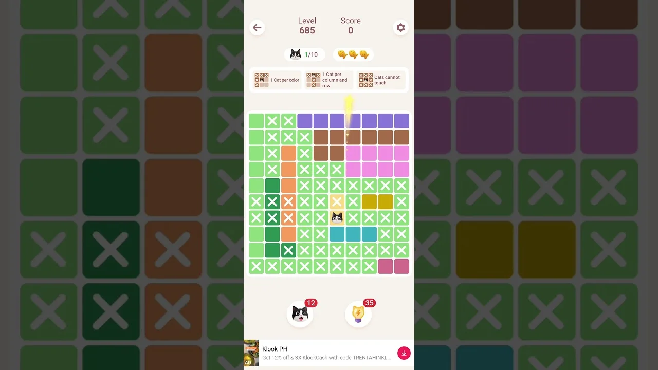Meowdoku Level 685 board layout