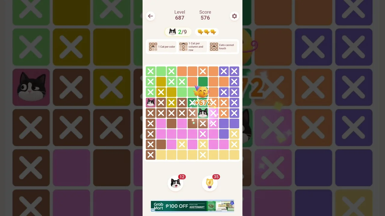 Meowdoku Level 687 board layout