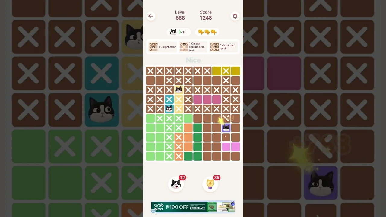 Meowdoku Level 688 board layout