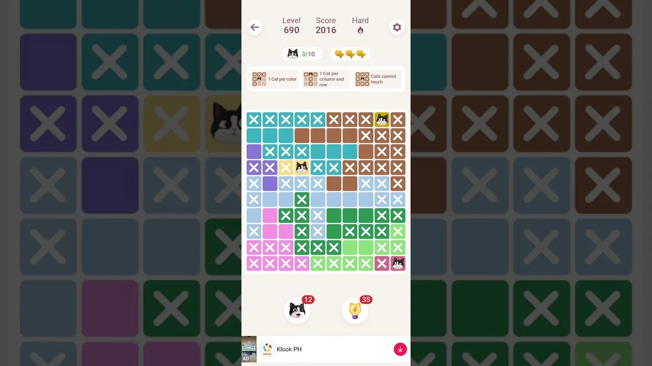 Meowdoku Level 690 board layout