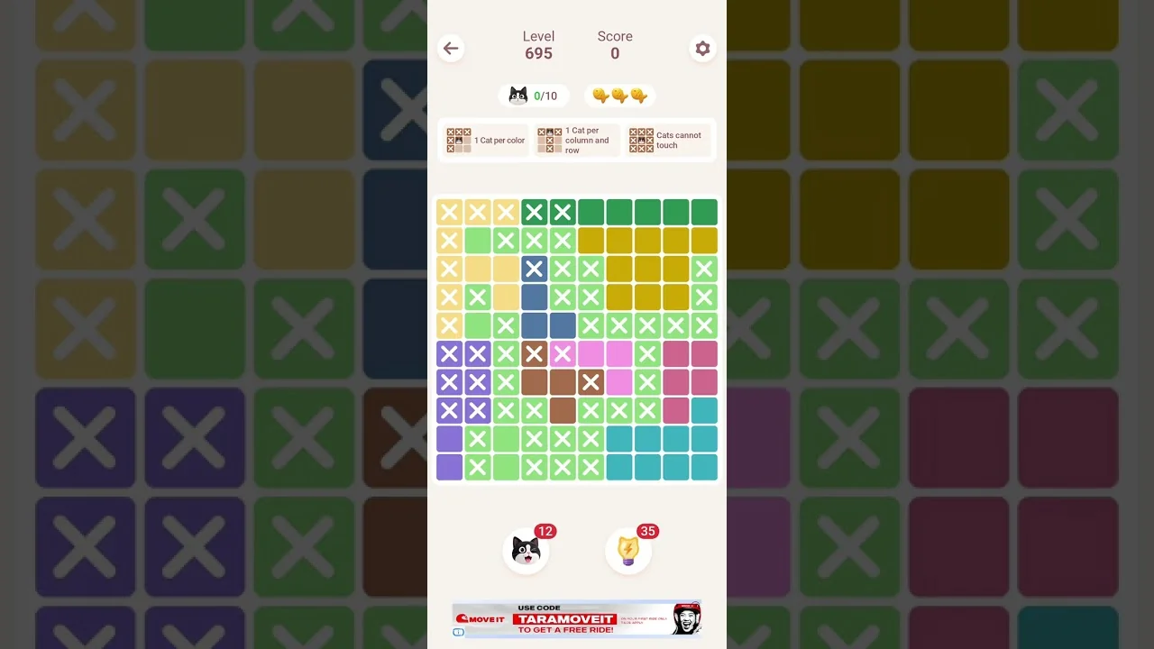 Meowdoku Level 695 board layout