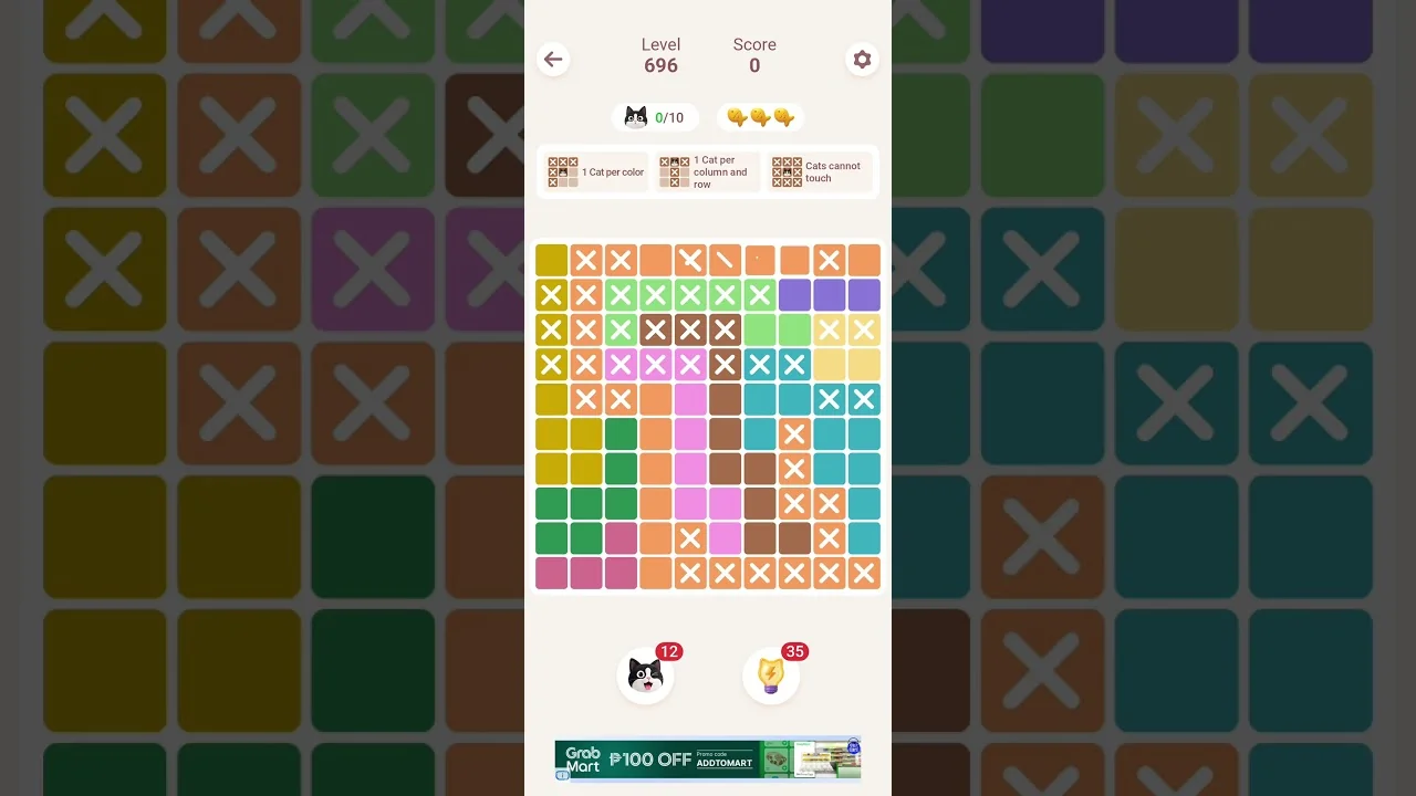 Meowdoku Level 696 board layout