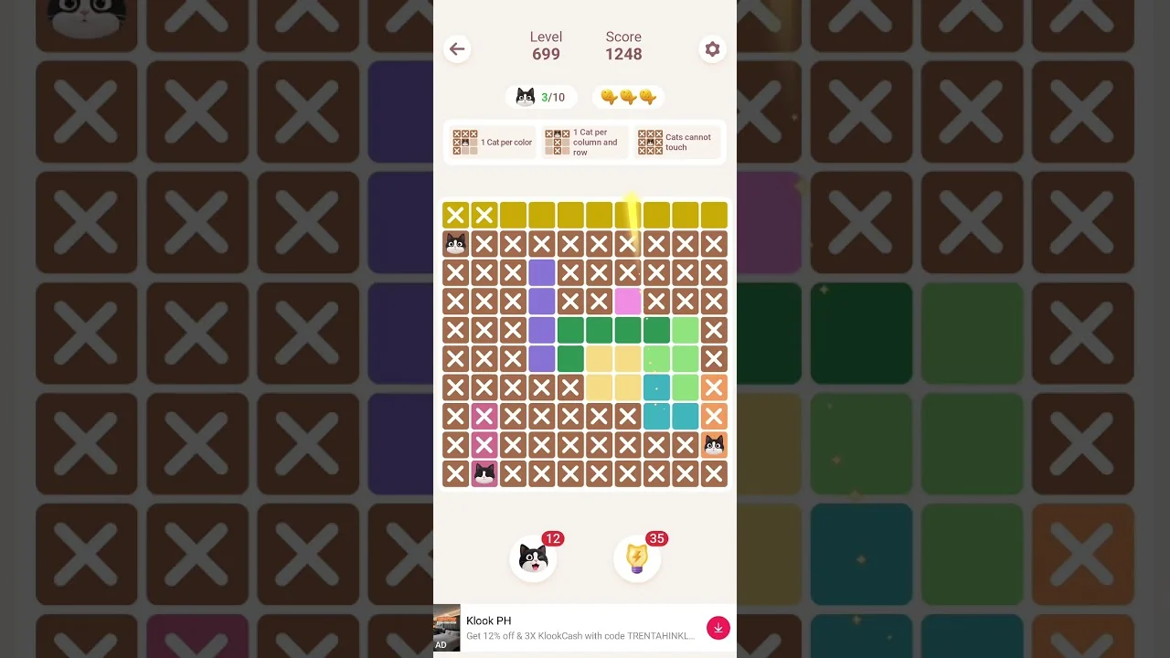 Meowdoku Level 699 board layout