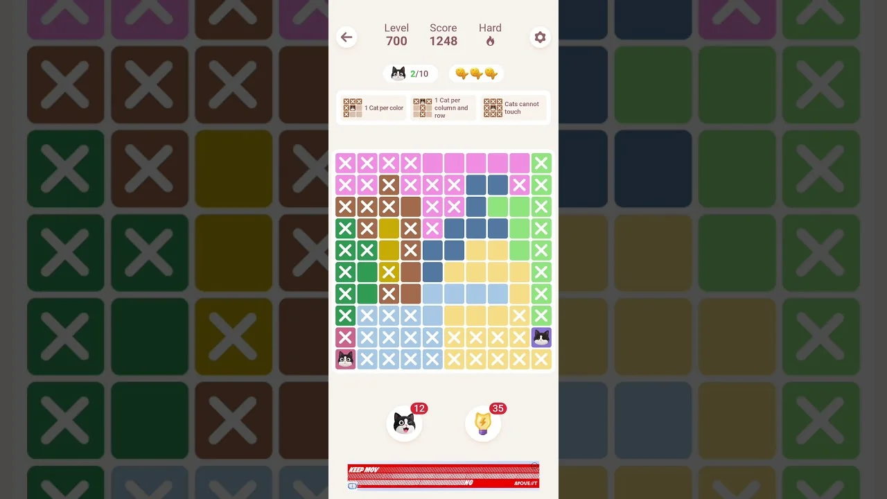 Meowdoku Level 700 board layout