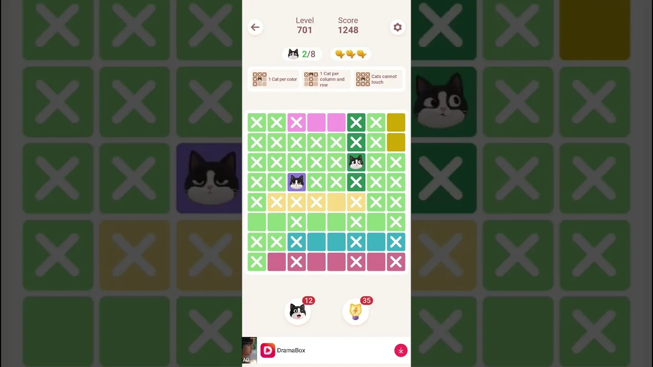 Meowdoku Level 701 board layout