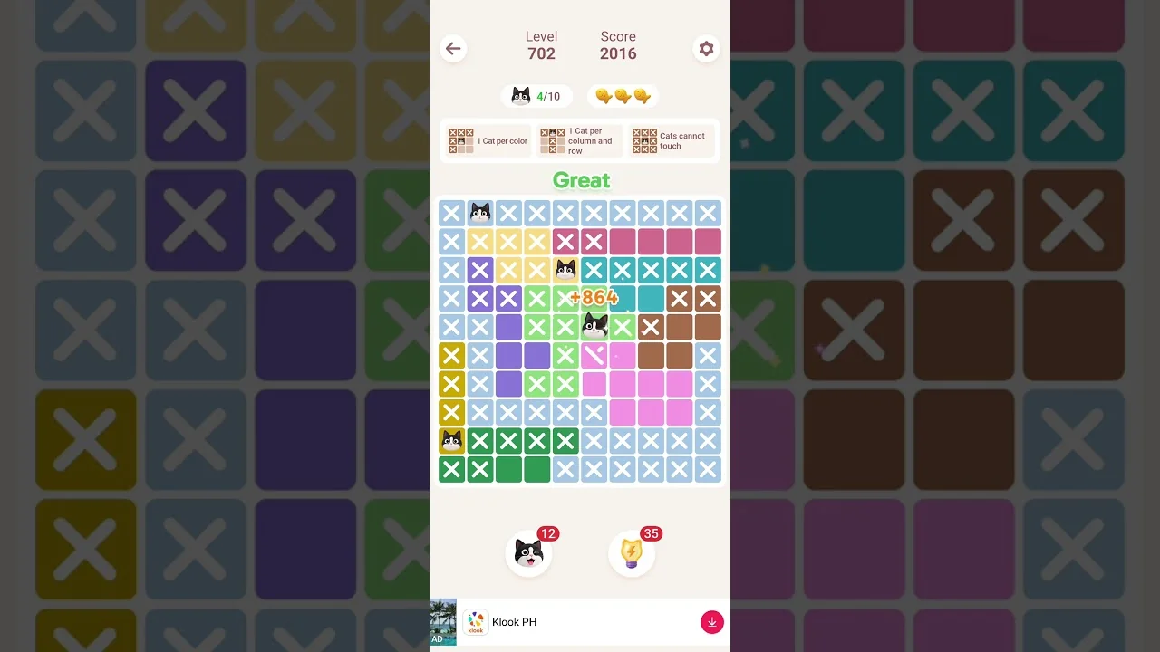 Meowdoku Level 702 board layout