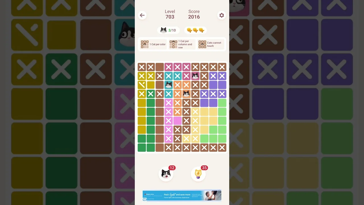 Meowdoku Level 703 board layout