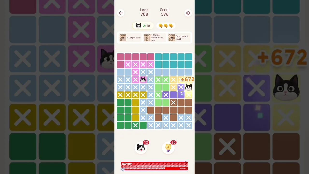 Meowdoku Level 708 board layout