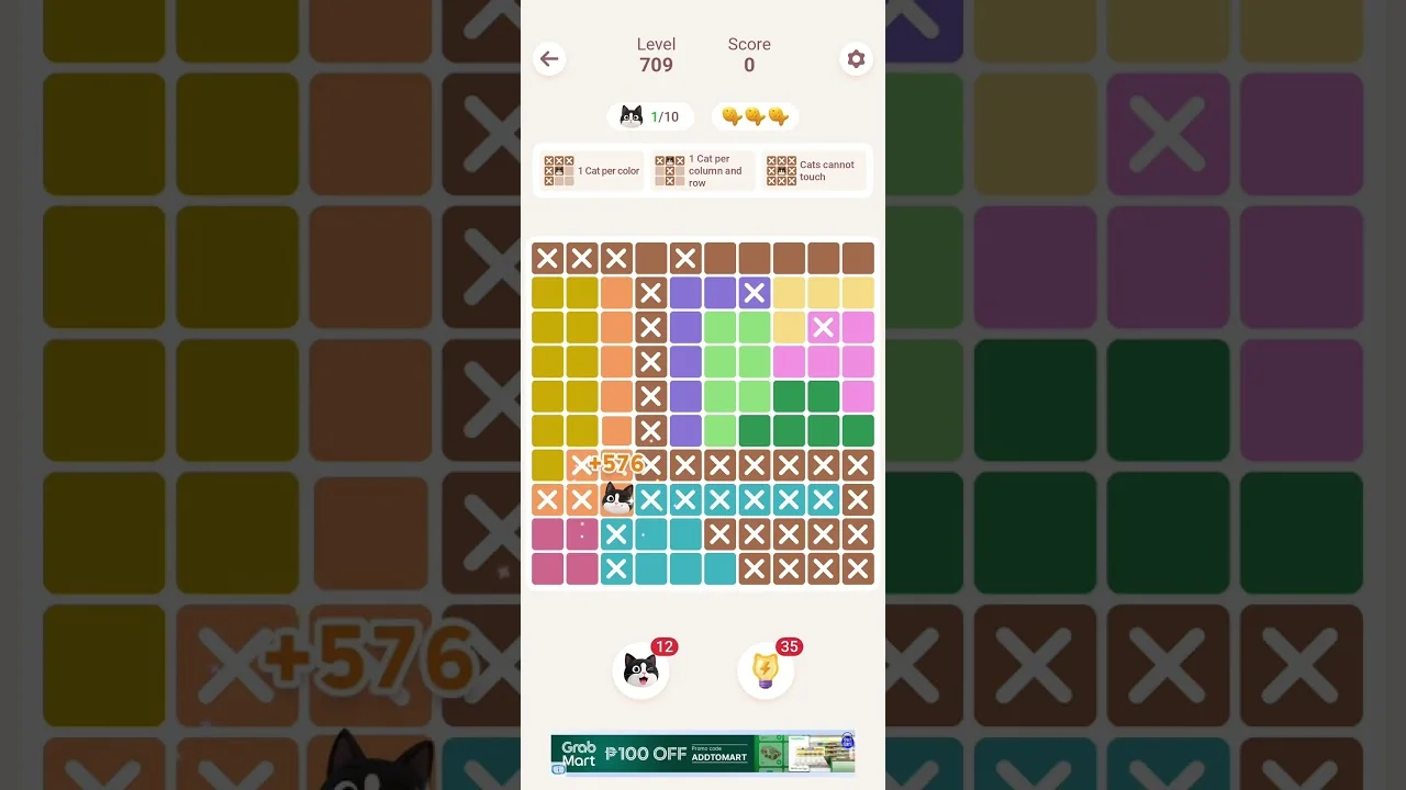Meowdoku Level 709 board layout