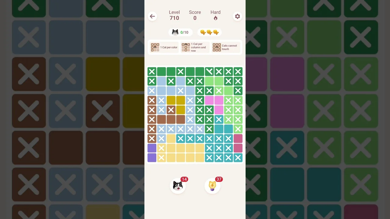 Meowdoku Level 710 board layout